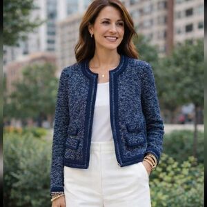 Talbots Navy Textured Blazer